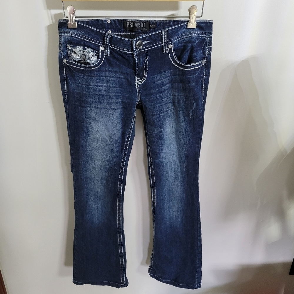 Premiere By Rue 21 Bootcut Embellished Jeans, Size 7/8
